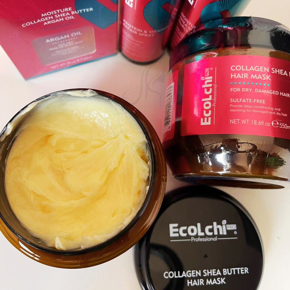 Mascarilla Capilar con Colágeno – Reparación Profunda, Sin Sulfatos (550 ml) Ecolchi